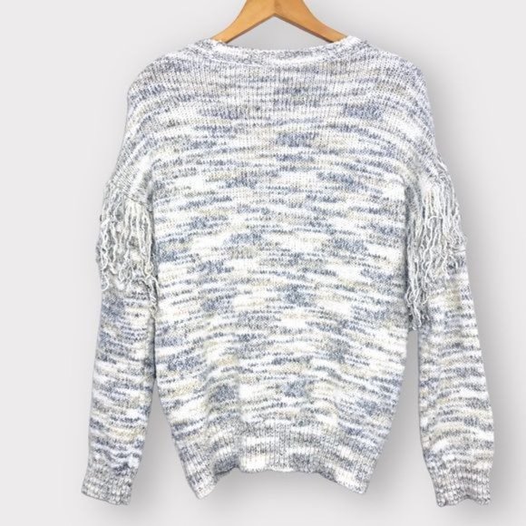 CALVIN KLEIN Cabincore Marled Knit Fringe Pullover Sweater - Picture 5 of 8